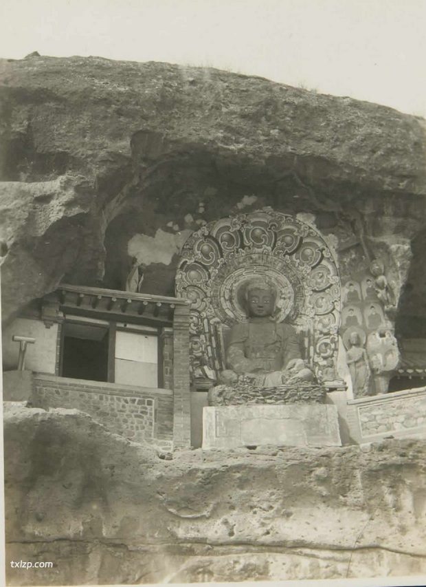 1934年锦州老照片 义县万佛堂石窟的民国影像插图11